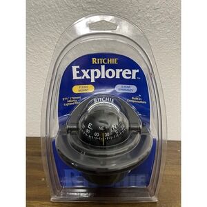 Ritchie Explorer Flush Mount Marine Compass F-50 Black NiteVu Lighted Dial NEW